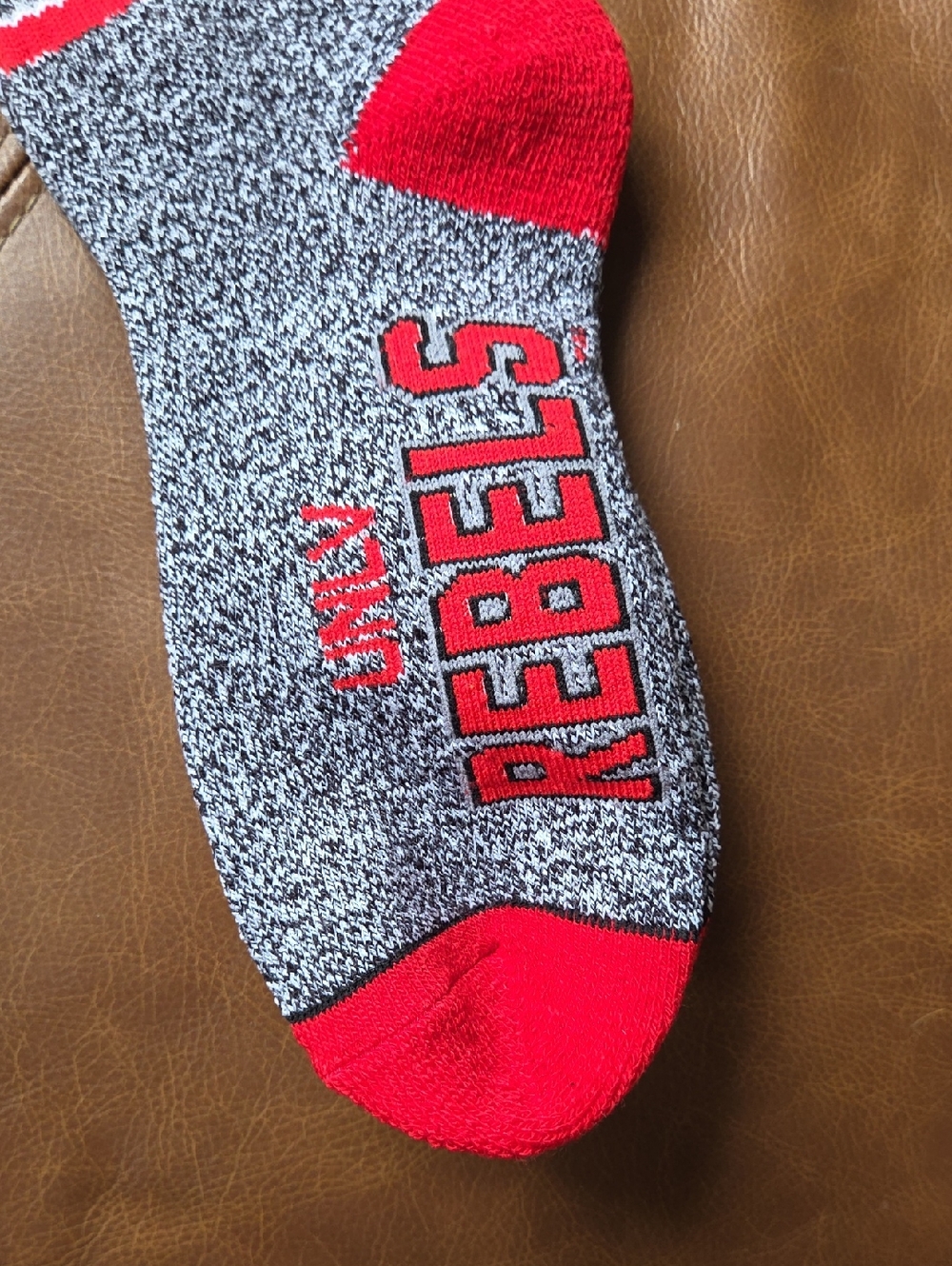 LG UNLV Rebels Red, Black & Gray Athletic Crew Socks - Picture 2 of 4